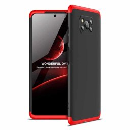 GKK 360 védőtok 3 részes Xiaomi Poco X3 NFC (fekete-piros)
