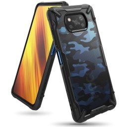 Ringke Fusion X ütésálló telefontok Xiaomi Poco X3 NFC (fekete terepmintás)