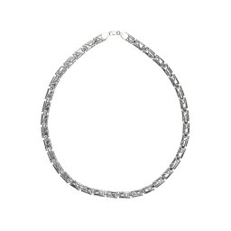 Ezüst lánc szögletes szemekkel (orgonasíp), 925‰-es, 19 g, 50 cm (6 mm)