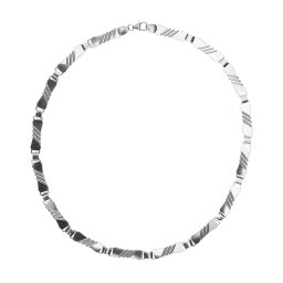 Ezüst lánc lemezes, fűzött 925‰-es 8 mm széles, 45 cm