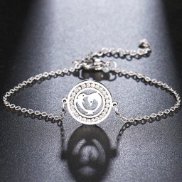 Delfinek, kristályokkal díszített nemesacél karlánc