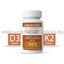 Natur Tanya® D3 és K2-VITAMIN EGYÜTT! 4000IU D3-vitamin és 60mcg K2 kivonat 1 tablettában! 100db