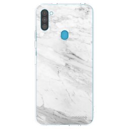 Átlátszó szilikon tok az alábbi mobiltelefonokra Samsung Galaxy M11 - White marble