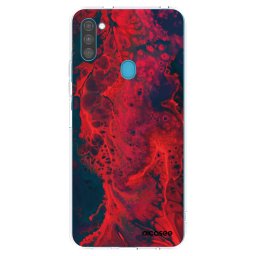 Átlátszó szilikon tok az alábbi mobiltelefonokra Samsung Galaxy M11 - Organic red