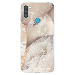 Átlátszó szilikon tok az alábbi mobiltelefonokra Samsung Galaxy M11 - Cream marble