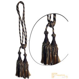 (14 szín) Bézs - Sötétkék Klasszikus zsinóros Kétfejes Függönyelkötő