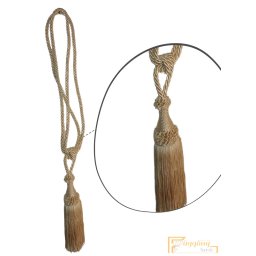 (14 szín) Bézs - Klasszikus zsinóros Egyfejes Függönyelkötő