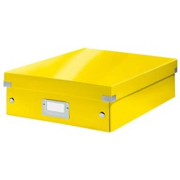 Tároló doboz, rendszerező, laminált karton, M méret, LEITZ \Click&Store\, sárga