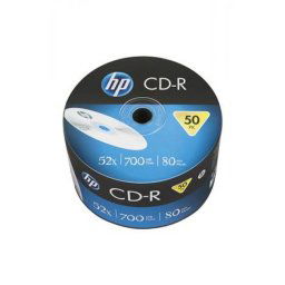 CD-R lemez, 700MB, 52x, zsugor csomagolás, HP [50 db]