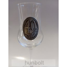 Talpas pálinkás pohár (tulipános, grappás pohár) 85 ml 40 szám matricával