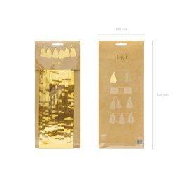 Girland bojtokkal, arany, 1,5 m, 12 db-os