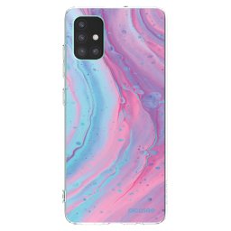 Átlátszó szilikon tok az alábbi mobiltelefonokra Samsung Galaxy M51 M515F - Pink liquid