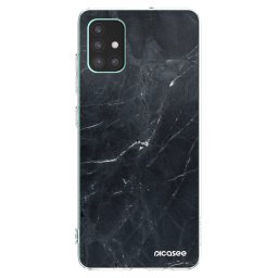 Átlátszó szilikon tok az alábbi mobiltelefonokra Samsung Galaxy M51 M515F - Black marble