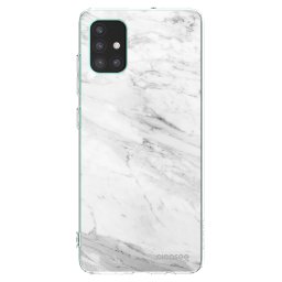 Átlátszó szilikon tok az alábbi mobiltelefonokra Samsung Galaxy M51 M515F - White marble