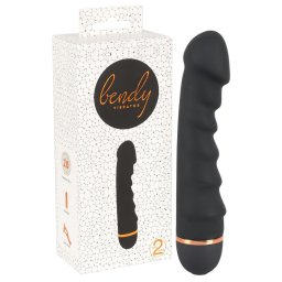 You2Toys - Bendy Ripple - bordázott vibrátor (fekete)