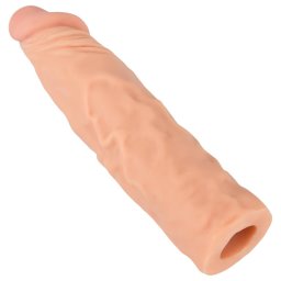Nature Skin - hosszabbító, vastagító péniszköpeny (19,5 cm)
