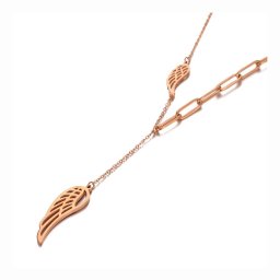 Rosegold Nemesacél Női Nyaklánc - Angyalszárny Medál