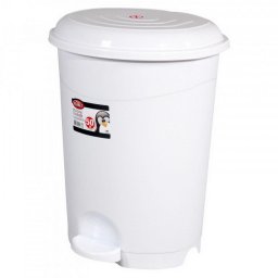 Planet Pedálos szemetes kuka, műanyag, LUXURY fehér, kivehető kosárral, 12L NO3