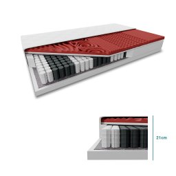 Táskarugós matrac MEMORY LUX 21cm 180 x 200 cm Matracvédő: Matracvédővel