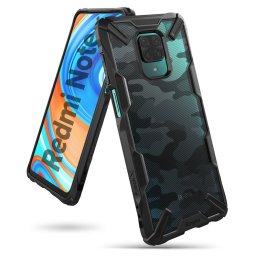 Ringke Fusion X ütésálló telefontok Xiaomi Redmi Note 9 Pro (fekete terepmintás)