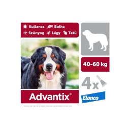 Advantix spot on - rácsepegtető oldat 40-60 kg közötti kutyáknak A.U.V. (4x 6 ml)