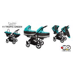 BABY ACTIVE TWINNI IKER BABAKOCSI (TROPICAL ZÖLD)