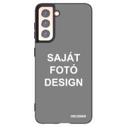 Fekete szilikon tok az alábbi mobiltelefonokra Samsung Galaxy S21 5G G991B - Saját fotó/motívum