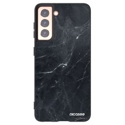 Fekete szilikon tok az alábbi mobiltelefonokra Samsung Galaxy S21 5G G991B - Black marble