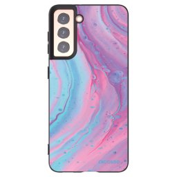 Fekete szilikon tok az alábbi mobiltelefonokra Samsung Galaxy S21 5G G991B - Pink liquid