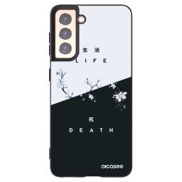 Fekete szilikon tok az alábbi mobiltelefonokra Samsung Galaxy S21 5G G991B - Life - Death