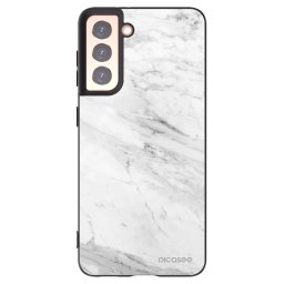 Fekete szilikon tok az alábbi mobiltelefonokra Samsung Galaxy S21 5G G991B - White marble