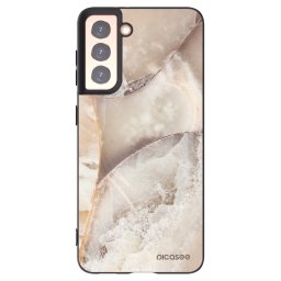 Fekete szilikon tok az alábbi mobiltelefonokra Samsung Galaxy S21 5G G991B - Cream marble