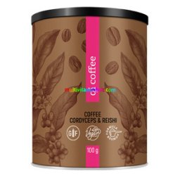 QI COFFEE 100 g instant kávé, pecsétviaszgomba (reishi) és kínai hernyógomba (cordyceps) - Energy