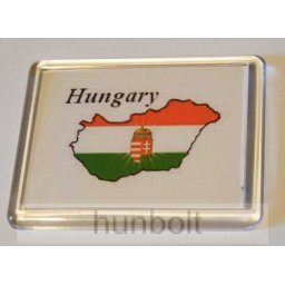 Hungary feliratos műanyag keretes hűtőmágnes