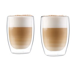 Klarstein Glaswerk Jesolo, thermo poharak dupla üveggel, 350 ml, kézműves, boroszilikát üveg (-)