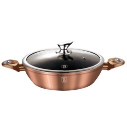 Berlinger Haus Alacsony lábas üvegfedővel 28 cm márvány bevonattal Rose Gold Collection BH/1519N