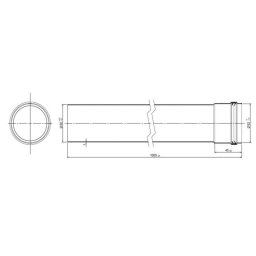 csõ PPs 60mm hossz.: 1000mm PCS601000
