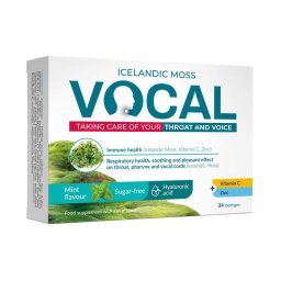 Vocal menta ízű étrend-kiegészítő szopogató tabletta 24x