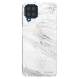 Átlátszó szilikon tok az alábbi mobiltelefonokra Samsung Galaxy A12 A125F - White marble