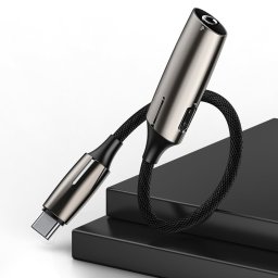 Baseus Audio Converter L60 adapter átalakító USB Type C aljzat + fülhallgató jack 3.5mm aljzat (fekete)