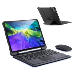 Dux Ducis vezetéknélküli Bluetooth angol QWERTY billentyűzetes tok iPad Pro 11" 2020 / iPad Air 4 10.9" 2020 (fekete)