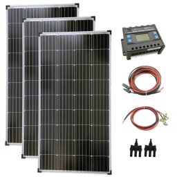 Szigetüzemű napelem rendszer 3x170w napelem + 40A töltésvezérlő