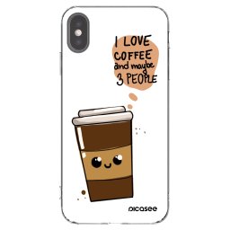 Átlátszó szilikon tok az alábbi mobiltelefonokra Apple iPhone XS Max - Cute coffee