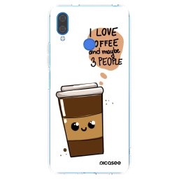 Átlátszó szilikon tok az alábbi mobiltelefonokra Huawei Nova 3i - Cute coffee