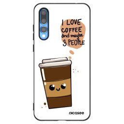 Fekete szilikon tok az alábbi mobiltelefonokra Huawei P20 Pro - Cute coffee