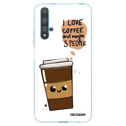 Átlátszó szilikon tok az alábbi mobiltelefonokra Huawei Nova 5T - Cute coffee
