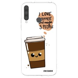 Átlátszó szilikon tok az alábbi mobiltelefonokra Huawei P40 Lite E - Cute coffee