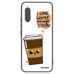 Fekete szilikon tok az alábbi mobiltelefonokra Sony Xperia 10 II - Cute coffee