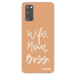 Átlátszó szilikon tok az alábbi mobiltelefonokra Samsung Galaxy S20 G980F - Boss Mama