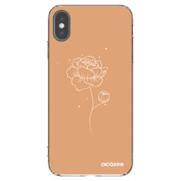 Átlátszó szilikon tok az alábbi mobiltelefonokra Apple iPhone XS Max - Peonies